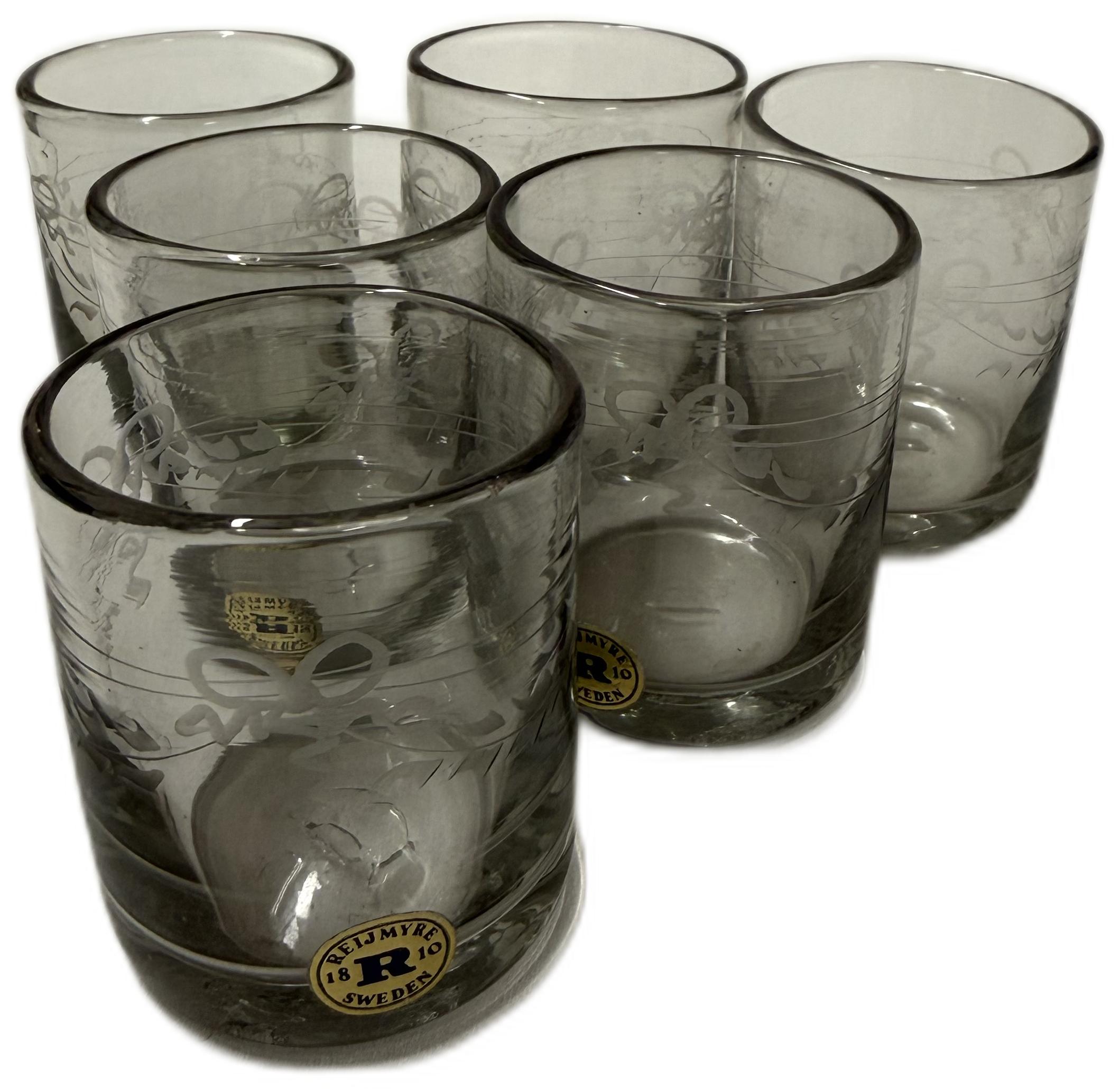 Reijmyre Snapsglas med gravyr, 6-pack