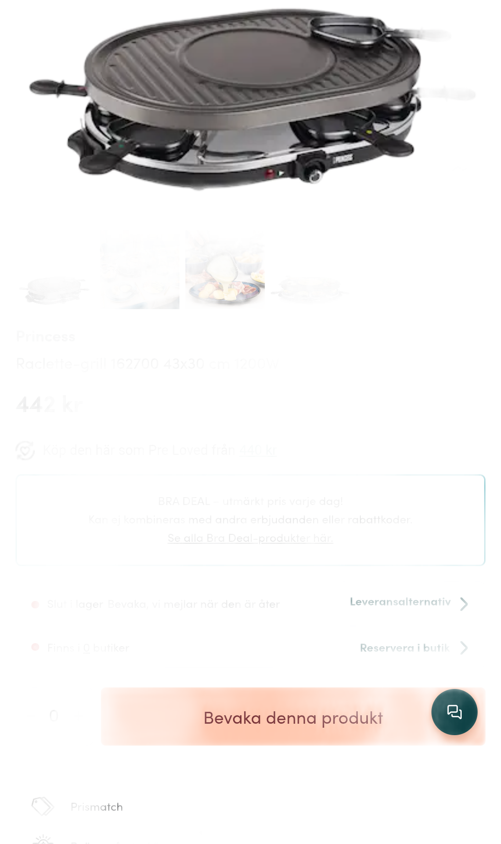 Princess Raclette Grill 162700 43x30 cm