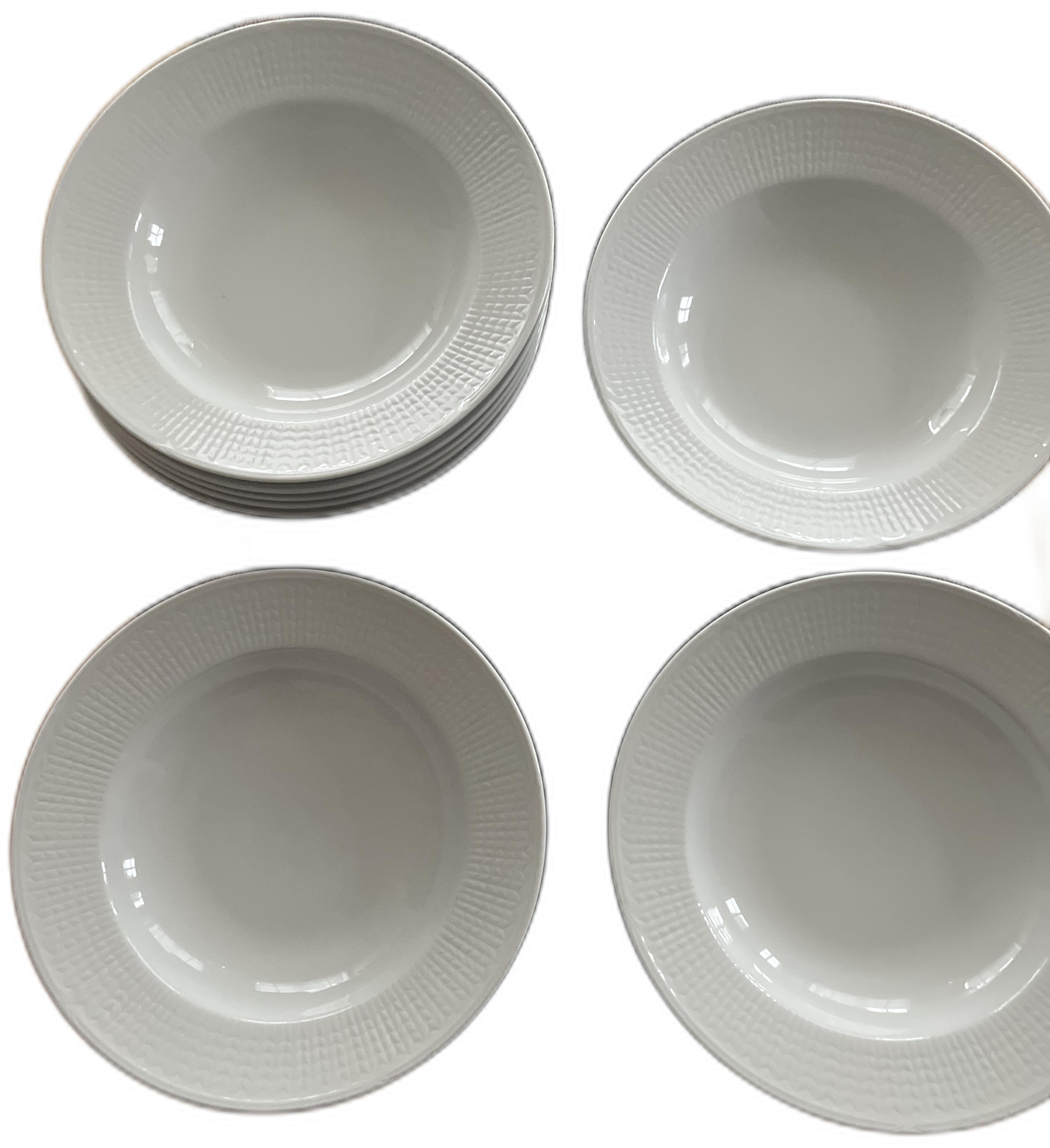 Djupa tallrikar i porslin, 8 pack