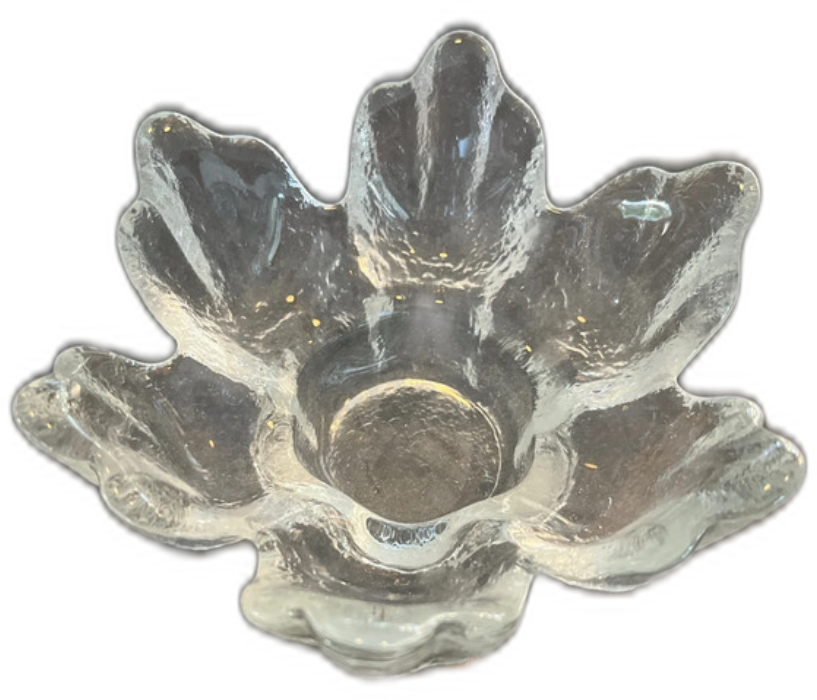 Ljuslykta i glas blomform, retrostil