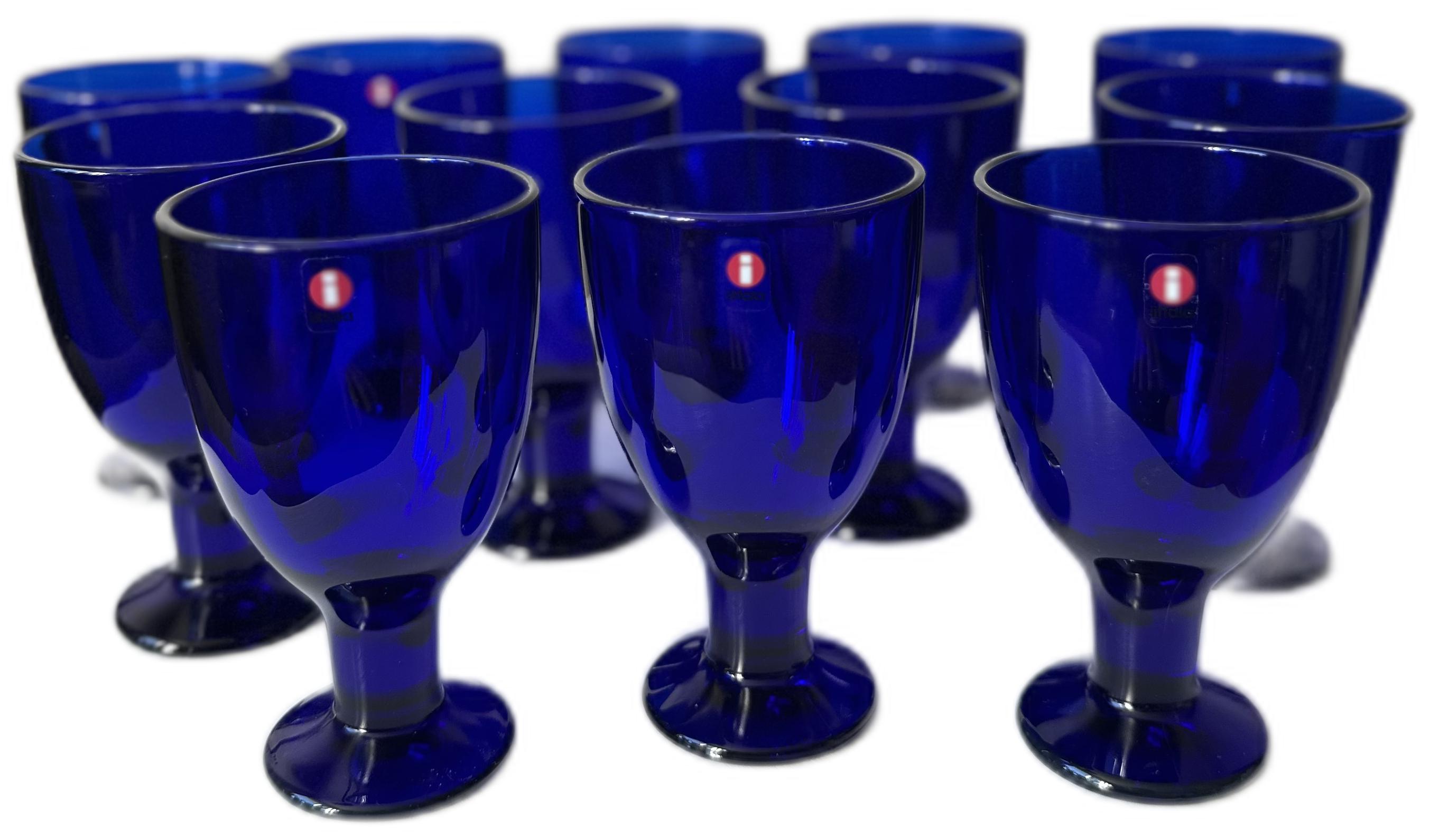Iittala Kertu Nurminen blå vinglas set 12st