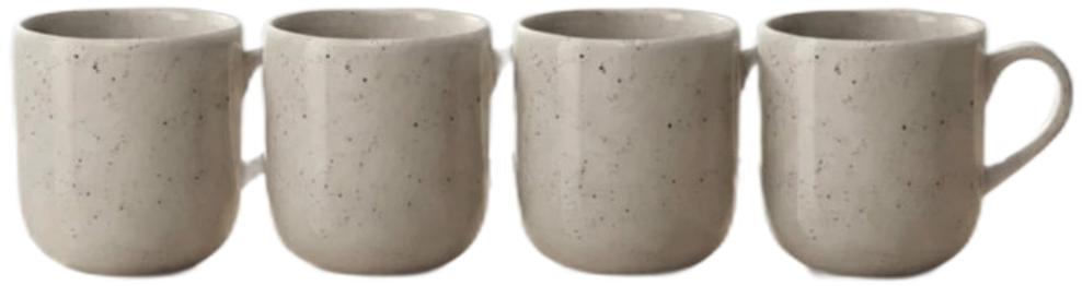 Keramikmuggar med prickmönster, 4-pack