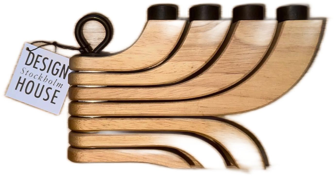 Nordic Light 4-arms ljusstake i ek trä Design House Stockholm