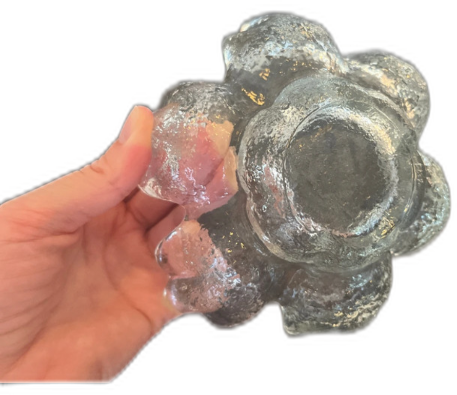 Ljuslykta i glas blomform, retrostil